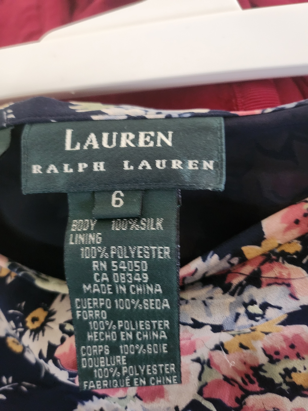 Ralph Lauren Navy Floral Maxi Skirt with Blue and Pink Blooms - Picture 3 of 3